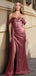 Elegant Pink Off-Shoulder Mermaid Side Slit Long Prom Dress Ideas, Evening Party Dresses ,WGP1879