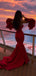 Unique Burgundy Off-Shoulder Mermaid Long Prom Dress Ideas, Evening Party Dresses, WGP2002