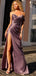 Sexy Purple Sweetheart Sleeveless Mermaid Side Slit Long Prom Dress Ideas, Evening Party Dresses , WGP1892