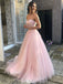 Elegant Pink Sweetheart Sleeveless A-Line Long Prom Dress Ideas, Evening Party Dresses , WGP1904