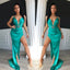 Elegant Pink V-Neck Mermaid Side Slit Long Prom Dress Ideas, Evening Party Dresses, WGP2025