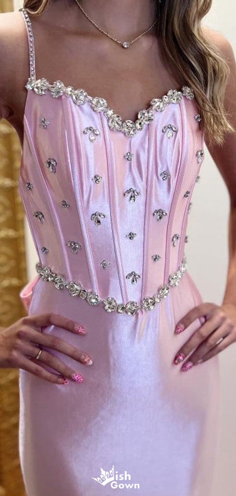 Elegant Sweetheart Spaghetti Strap Backless Mermaid Long Prom Dress Ideas, Evening Party Dresses,WGP1175