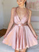 Elegant Halter V-neck A-line Short Mini Homecoming Dress,EPT629