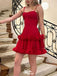 Elegant Spaghetii Strap A-line Short Mini Homecoming Dress,EPT632