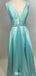 Elegant V-neck A-line Long Prom Dress Ideas, Evening Party Dresses,WGP1797