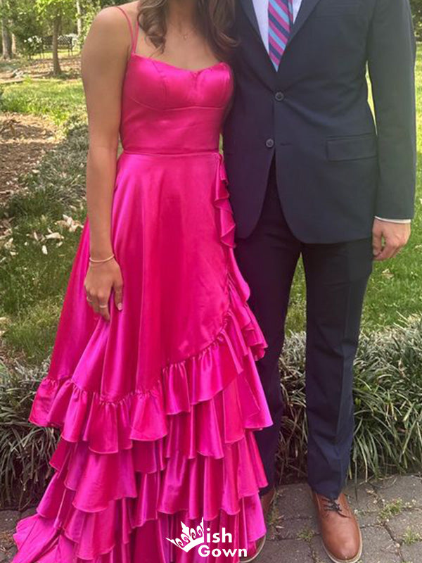 Elegant Spaghetii Strap A-line Long Prom Dress Ideas, Evening Party Dresses,WGP1798