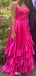 Elegant Spaghetii Strap A-line Long Prom Dress Ideas, Evening Party Dresses,WGP1798