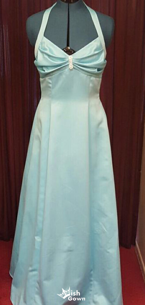 Elegant Halter A-line Long Prom Dress Ideas, Evening Party Dresses,WGP1804