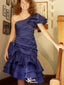 Elegant One-shoulder Sheath Short Mini Homecoming Dress,EPT640
