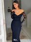 Sexy Black Long Sleeve Mermaid Lace Long Prom Dress Ideas, Evening Party Dresses,WGP1760