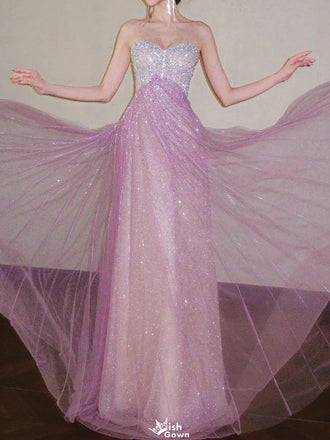 Sparkly Pink Sweetheart Mermaid Long Prom Dress Ideas, Evening Party Dresses,WGP1910