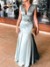 Elegant V-neck Mermaid Long Prom Dress Ideas, Evening Party Dresses,WGP1848
