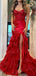 Gorgeous Red Sweetheart Mermaid Side Slit Long Prom Dress Ideas, Evening Party Dresses ,WGP1872