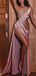 Sexy Pink One-Shoulder Mermaid Side Slit Long Prom Dress Ideas, Evening Party Dresses,WGP1875