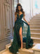 Sexy Green Sweetheart Mermaid Side Slit Long Prom Dress Ideas, Evening Party Dresses,WGP1661