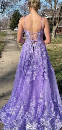 Gorgeous Spaghetti Strap Square A-line Long Prom Dress Ideas, Evening Party Dresses,WGP1207