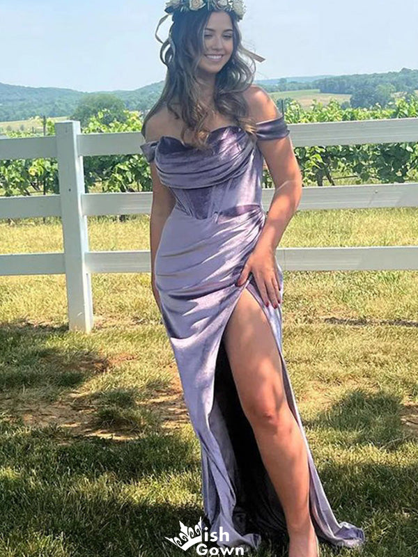 Elegant Off-shoulder Sweetheart Mermaid Long Prom Dress Ideas, Evening Party Dresses,WGP1215