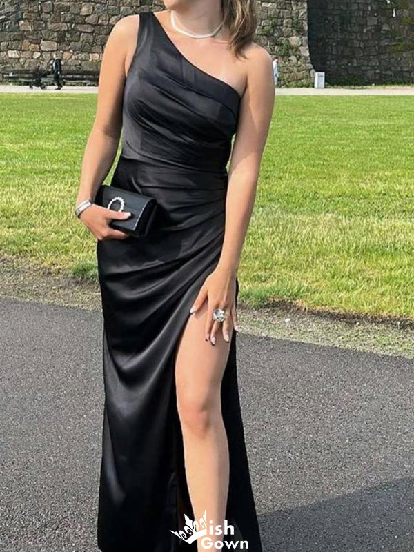 Formal One-shoulder Mermaid Long Prom Dress Ideas, Evening Party Dresses,WGP1228