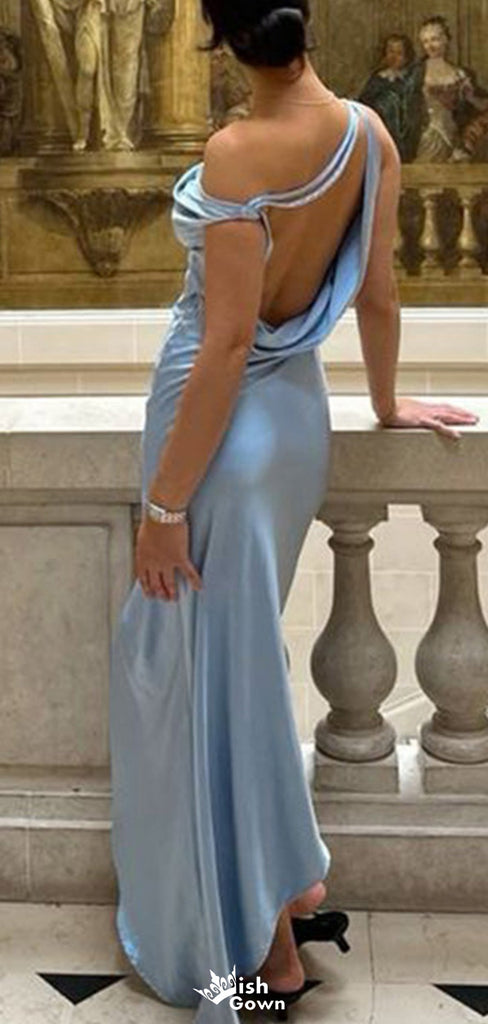 Elegant One-shoulder Unique Mermaid Long Prom Dress Ideas, Evening Party Dresses,WGP1247