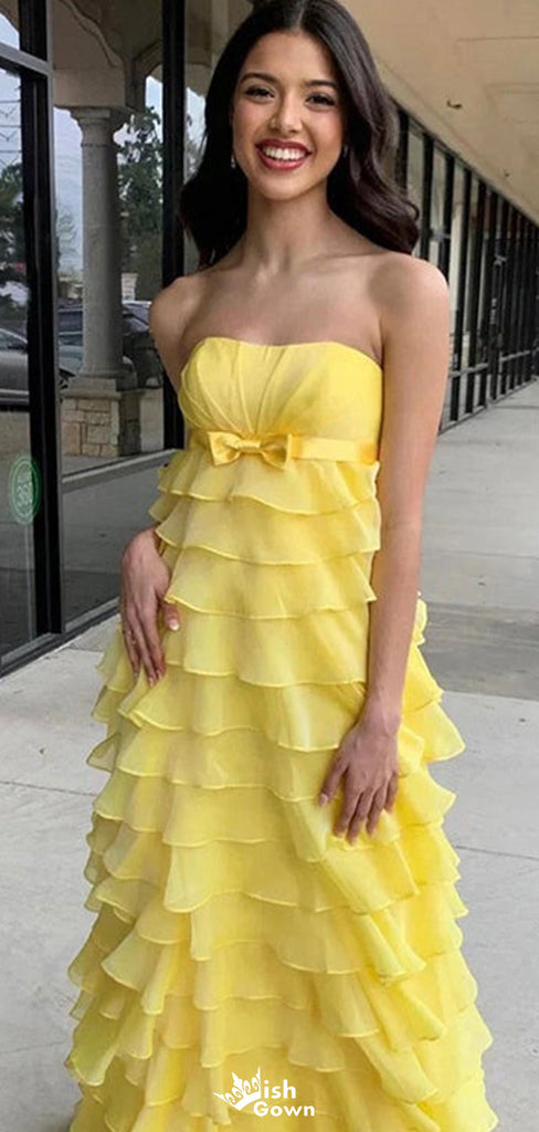 Elegant Straight Across Strapless Column Long Prom Dress Ideas, Evening Party Dresses,WGP1249