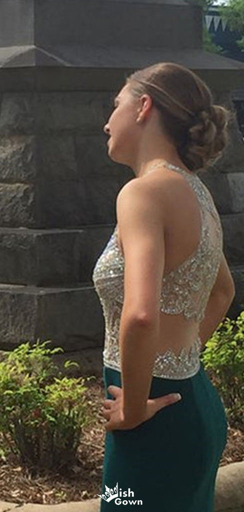 Elegant Halter Beadings Mermaid Long Prom Dress Ideas, Evening Party Dresses,WGP1259