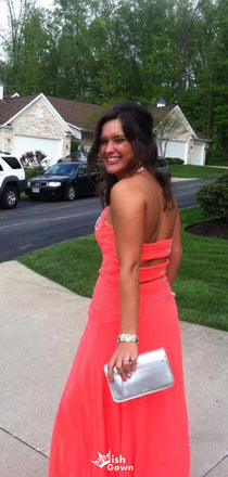 Gorgeous Halter V-neck Backless A-line Long Prom Dress Ideas, Evening Party Dresses,WGP1264