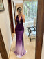 Unique Purple V-Neck Mermaid Long Prom Dress Ideas, Evening Party Dresses,WGP1842