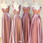 Simple Mismatched Sleeveless A-Line Long Bridesmaid Dresses Online , WGM409