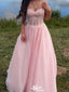 Gorgeous Sweetheart Strapless Lace A-line Long Prom Dress Ideas, Evening Party Dresses,WGP1279