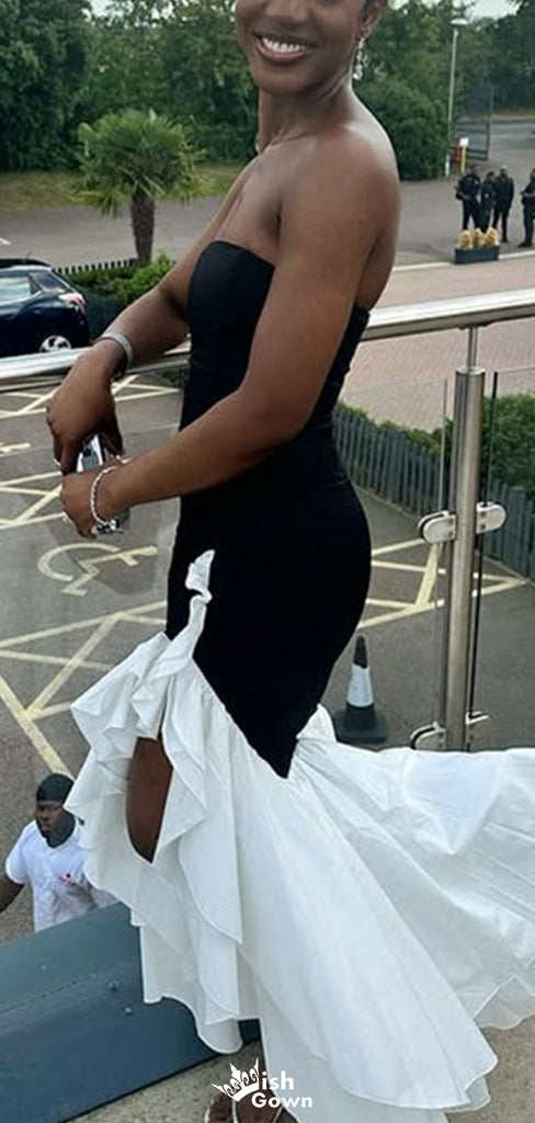 Formal Straight Across Strapless Mermaid Long Prom Dress Ideas, Evening Party Dresses,WGP1286