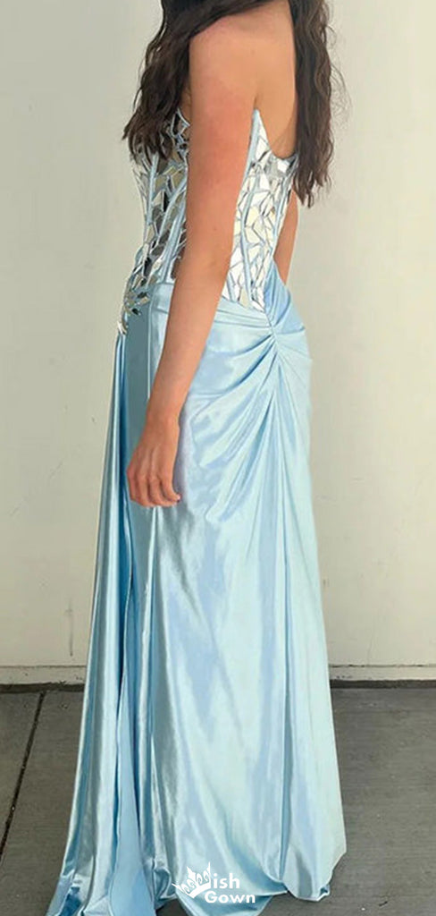 Elegant Straight Across Off-shoulder Sheath Long Prom Dress Ideas, Evening Party Dresses,WGP1296