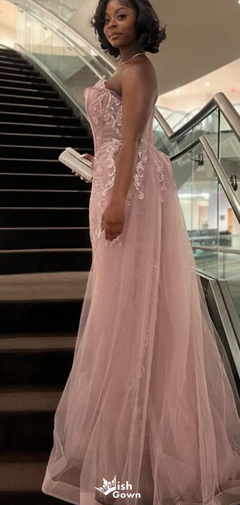 Elegant V-neck Strapless Mermaid Long Prom Dress Ideas, Evening Party Dresses,WGP1300