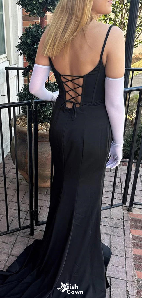 Formal Spaghetti Strap Mermaid Long Prom Dress Ideas, Evening Party Dresses,WGP1305