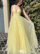 Gorgeous V-neck A-line Long Prom Dress Ideas, Evening Party Dresses,WGP1116