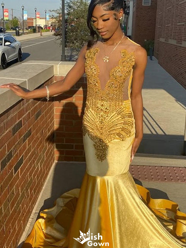 Elegant Jewel Sequins Mermaid Long Prom Dress Ideas, Evening Party Dresses,WGP1311