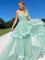 Elegant Sweetheart Strapless A-line Long Prom Dress Ideas, Evening Party Dresses,WGP1323