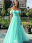 Gorgeous Sweetheart Off-shoulder A-line Long Prom Dress Ideas, Evening Party Dresses,WGP1352