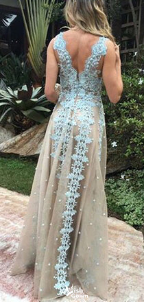 Sexy V-neck Lace Mermaid Long Prom Dress Ideas, Evening Party Dresses,WGP1365