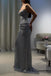 Shiny Silver Sweetheart Mermaid Side Slit Long Prom Dress Ideas, Evening Party Dresses,WGP1876