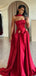 Elegant Red Sweetheart Sleeveless A-Line Long Prom Dress Ideas, Evening Party Dresses, WGP1572