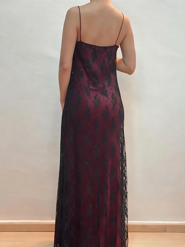 Elegant Red Spaghetti Strap Mermaid Long Prom Dress Ideas, Evening Party Dresses,WGP1664