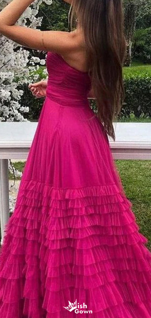 Elegant Strapless Sweetheart A-line Long Prom Dress Ideas, Evening Party Dresses,WGP1370