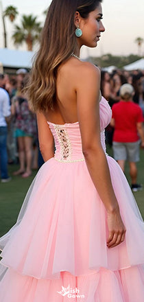 Elegant Sweetheart Strapless A-line Long Prom Dress Ideas, Evening Party Dresses,WGP1386