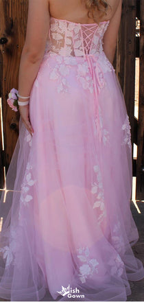 Elegant Sweetheart Strapless A-line Long Prom Dress Ideas, Evening Party Dresses,WGP1403