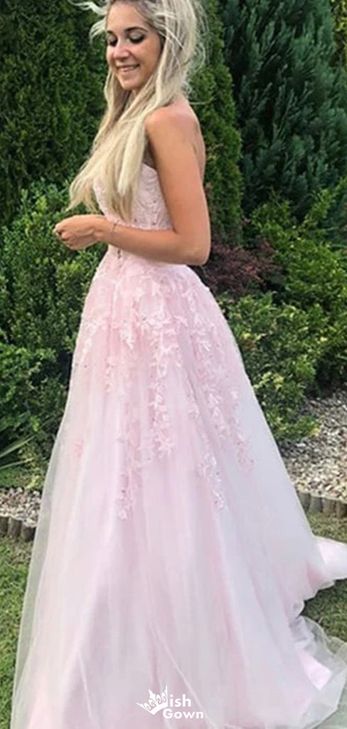 Elegant Strapless Straight Across A-line Long Prom Dress Ideas, Evening Party Dresses,WGP1413