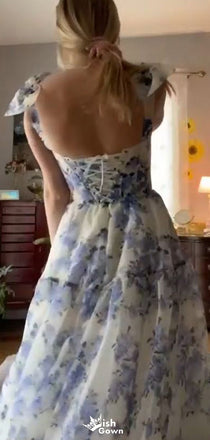 Elegant Spaghetti Strap A-line Long Prom Dress Ideas, Evening Party Dresses,WGP1420