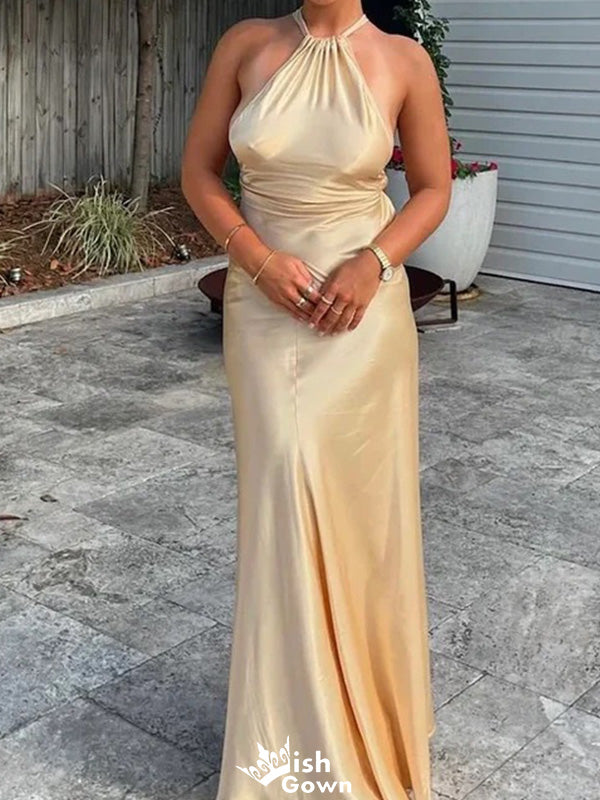 Elegant Halter Criss-Cross Mermaid Long Prom Dress Ideas, Evening Party Dresses,WGP1437