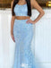 Elegant Two Piece Spaghetti Strap Mermaid Long Prom Dress Ideas, Evening Party Dresses,WGP1444
