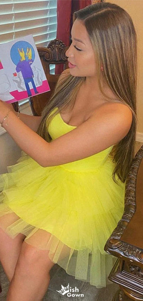 Elegant Strapless Unique A-line Short Mini Homecoming Dress,EPT343