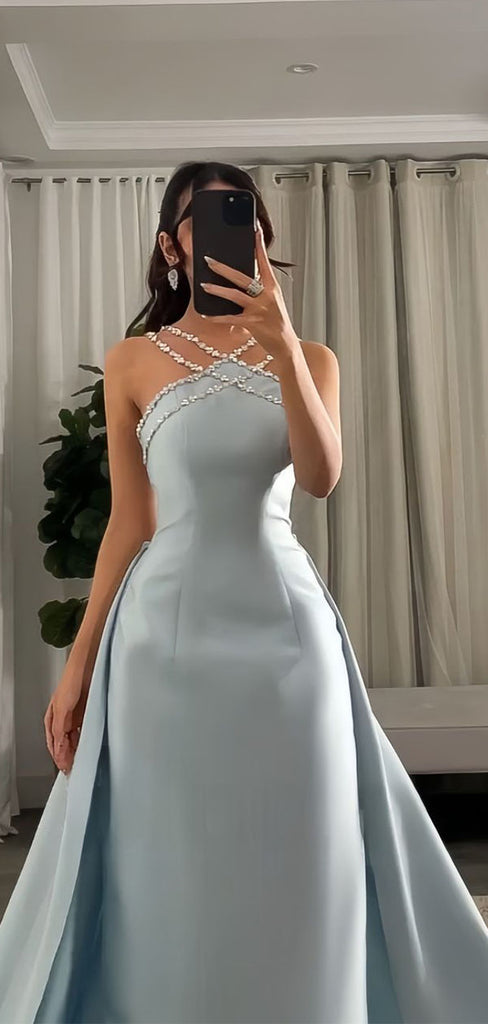 Unique Blue V-Neck Mermaid Long Prom Dress Ideas, Evening Party Dresses,WGP1778